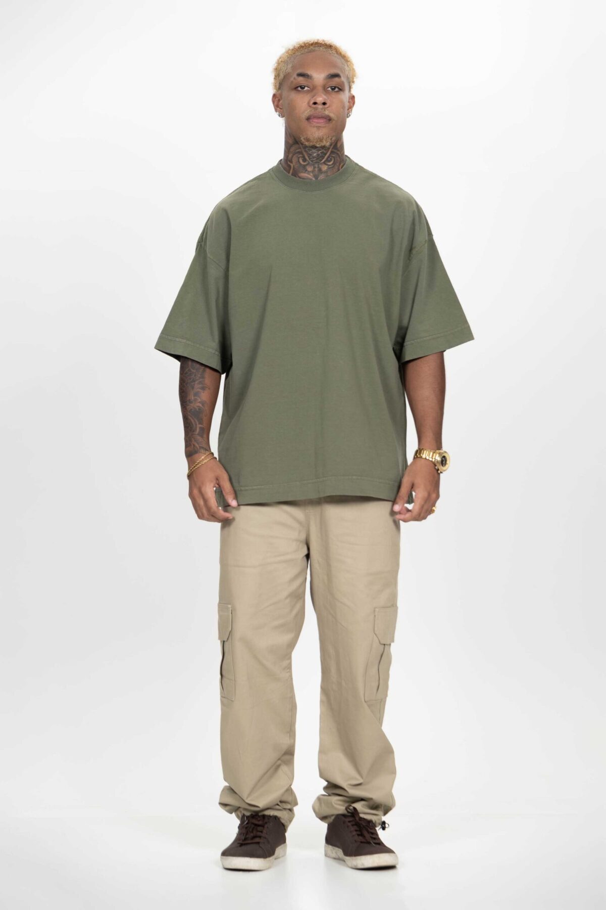 Camiseta Ample Heavy Oversized Verde Musgo