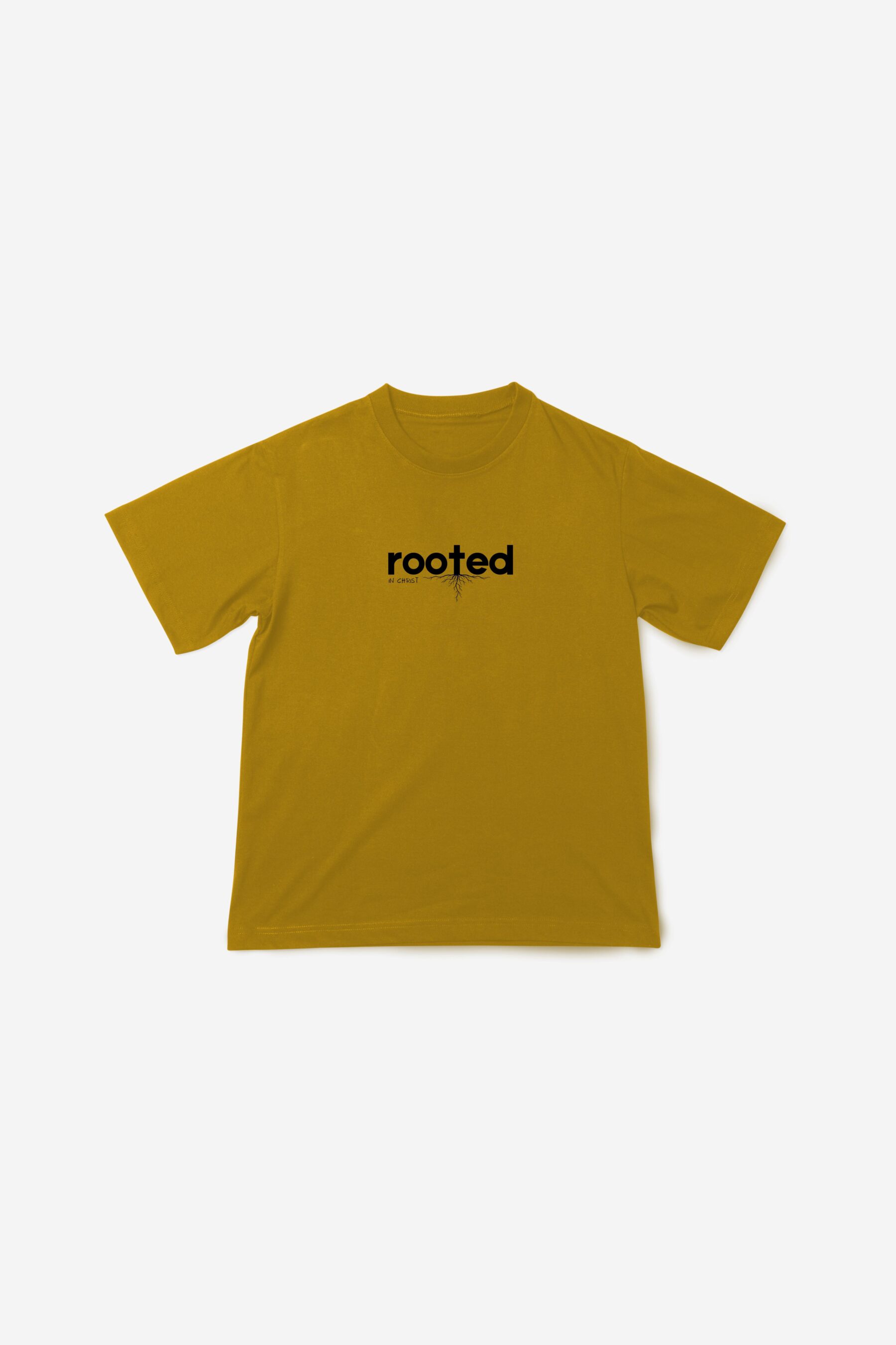 Camiseta Enraizado Em Cristo - Mostarda