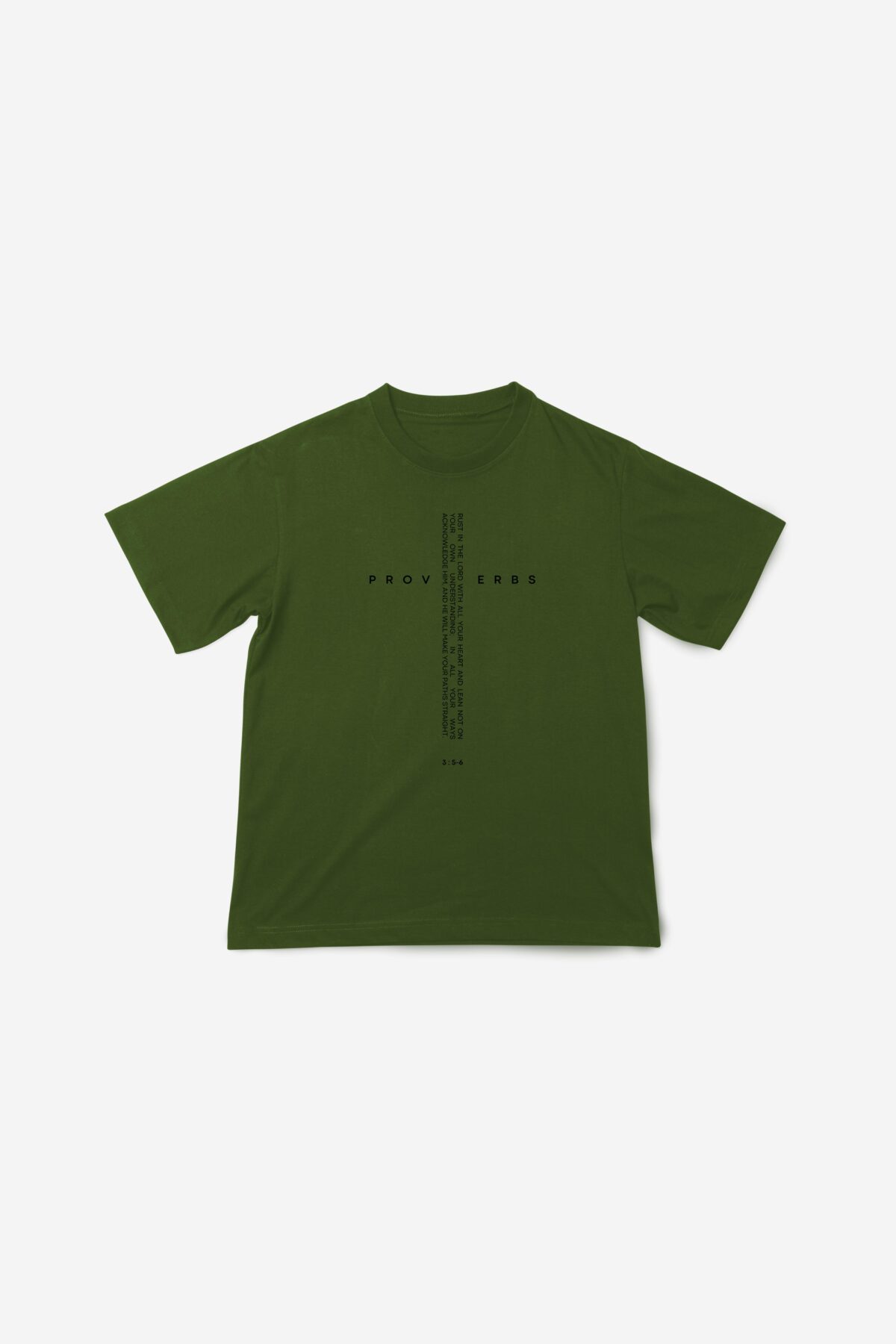 Camiseta Casual Provérbios 3:5-6  - Verde Musgo