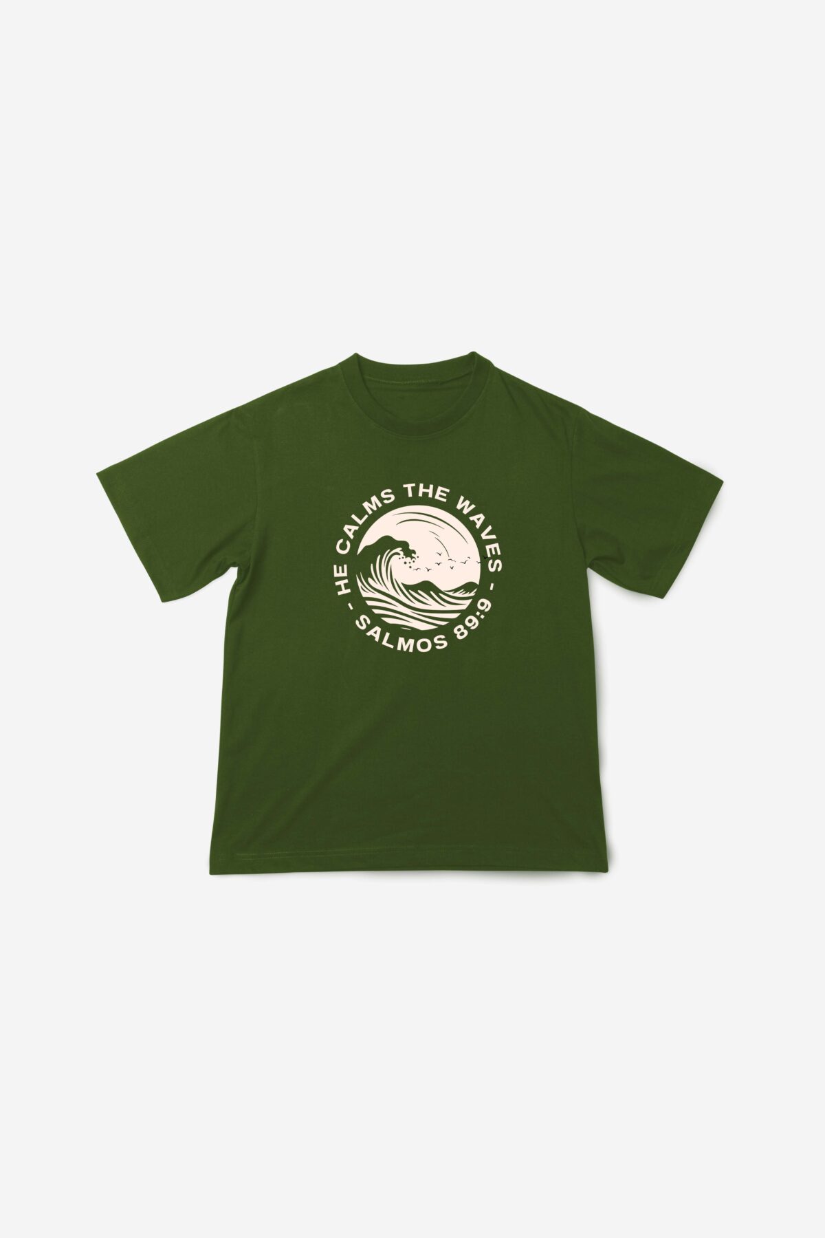 Camiseta Ele Acalma As Ondas - Verde Musgo